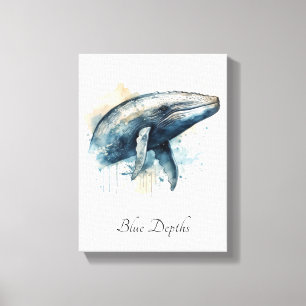 Decoración costera de ballena azul para paredes