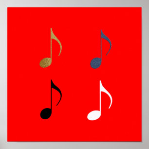 Decoración de 4 notas musicales