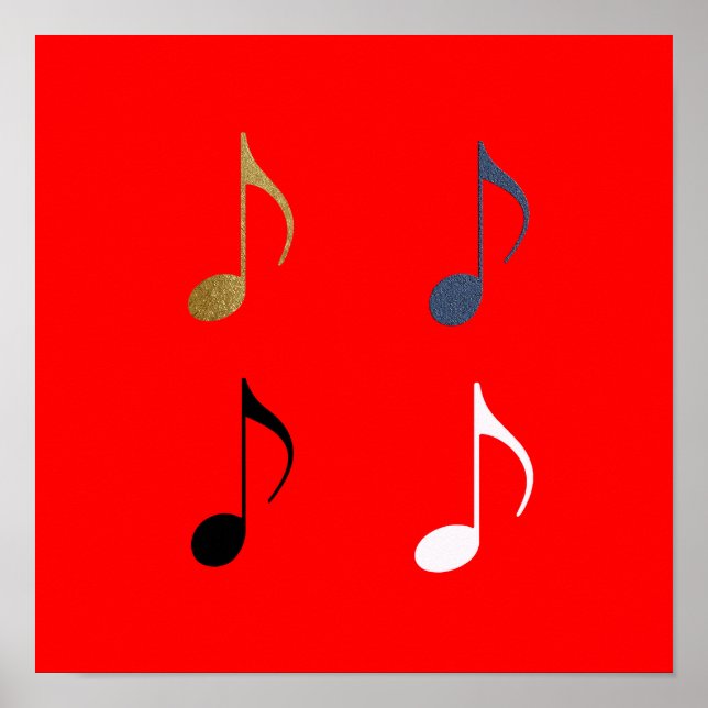 Decoración de 4 notas musicales (Frente)