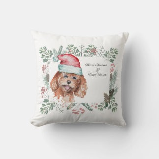 Decoración de almohadas navidades Goldendoodle