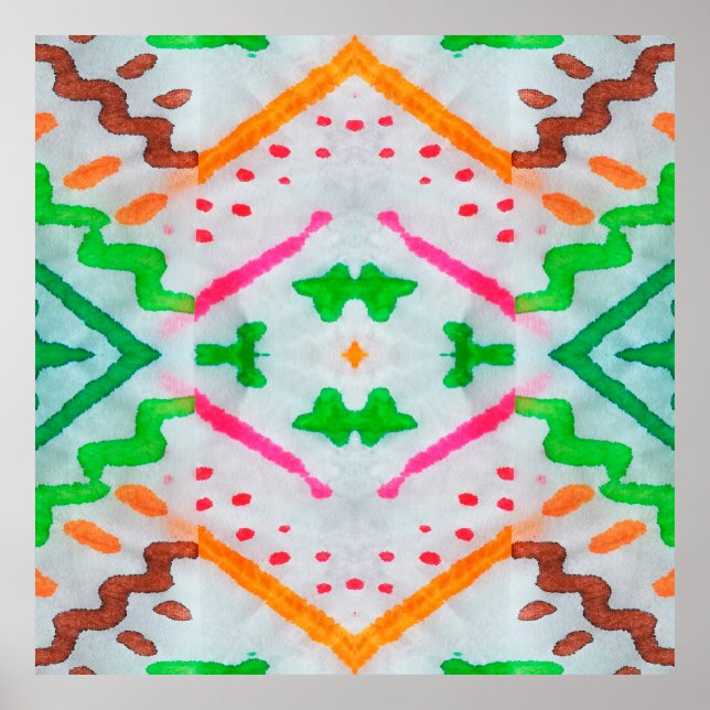 Decoración De Aquarelle Boho. Pilar azul Boho. Aqu (Frente)