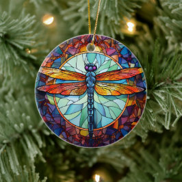 Decoración de árbol de cerámica de vidrio manchado