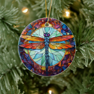 Decoración de árbol de cerámica de vidrio manchado