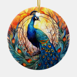 Decoración de árbol de cerámica de vidrio templado