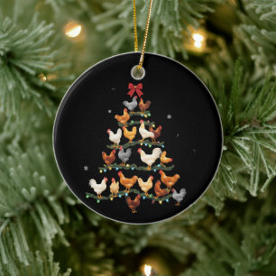 Decoración de árbol de Navidad con pollo Amante de