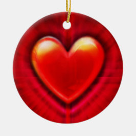 Decoración de árbol de Navidad de corazón rojo pro