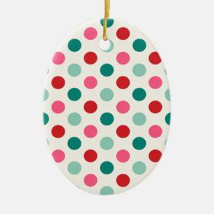 Decoración de árbol de Navidad preppy rosa, rojo y