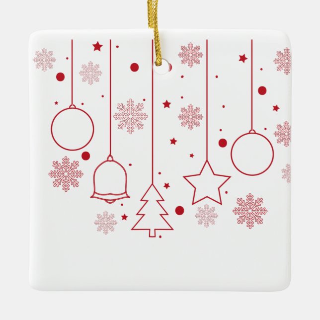 Decoración de árboles de Navidad roja (Anverso)