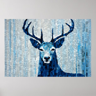 Decoración de arte animal Stag Deer Paint Mosaic