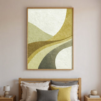 Decoración de Arte de Pared de Formas Curvas Abstr