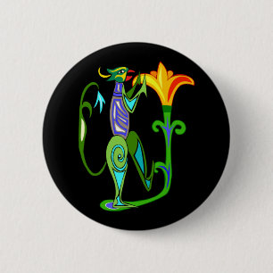 Decoración De Arte Egipcio Con Un Botón De Flor De