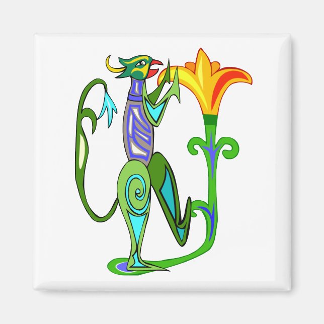 Decoración De Arte Egipcio Con Un Imán De Flor De  (Frente)