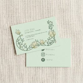 Decoración de arte floral tarjeta de presentación 