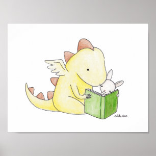 Decoración de Arte para Guardería Dragón y Conejit