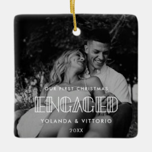 Decoración de arte retro Nuestra primera Navidad