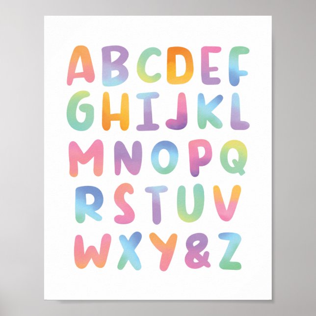 Decoración de Aula de Alfabetos ABC con Acuarela C (Frente)