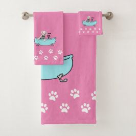 Decoración de baño con temática de perro de color 