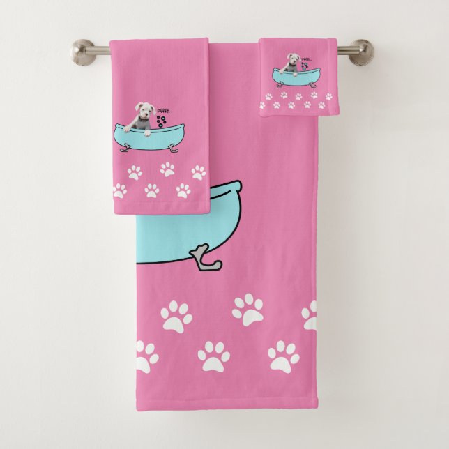 Decoración de baño con temática de perro de color  (In situ)
