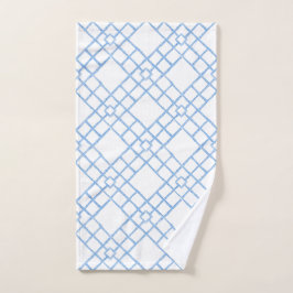 Decoración de baño preppy de enrejado de bambú azu
