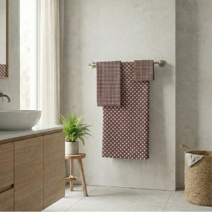 Decoración de baño retro con lunares de marfil mar