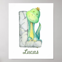 Decoración de bebé personalizado Letra L de dinosa