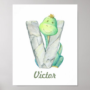 Decoración de bebés personalizado Carta de dinosau