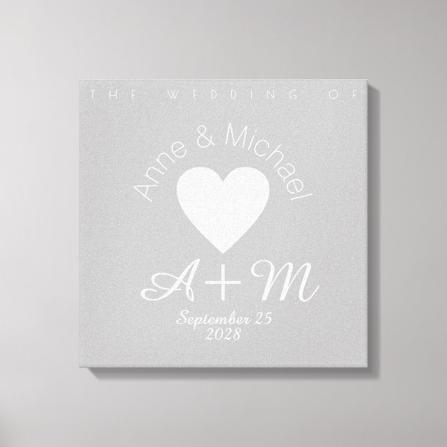 decoración de boda gris monograma amor (Anverso)