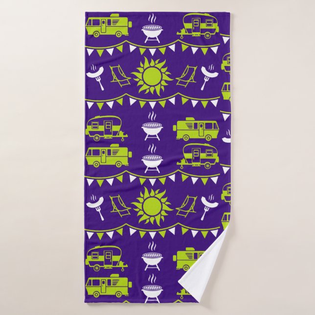 Decoración de camping de caravana (Toalla de baño)