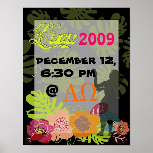 Decoración de carteles Luau o fiesta (Frente)