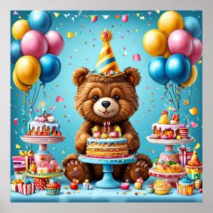 Decoración de Celebración para Niños Oso de Cumple
