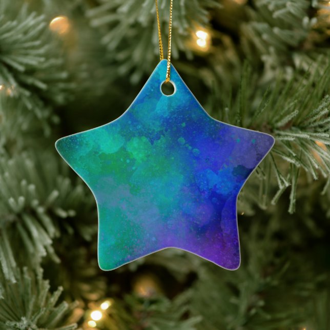 Decoración de cerámica azul y verde (Árbol)