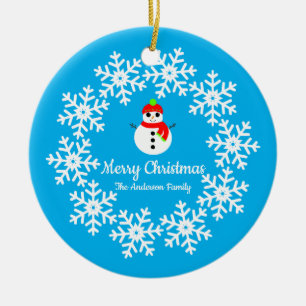 Decoración De Cerámica De Snowman