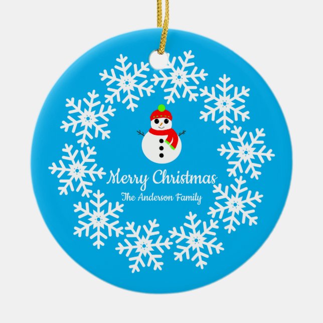 Decoración De Cerámica De Snowman (Frente)