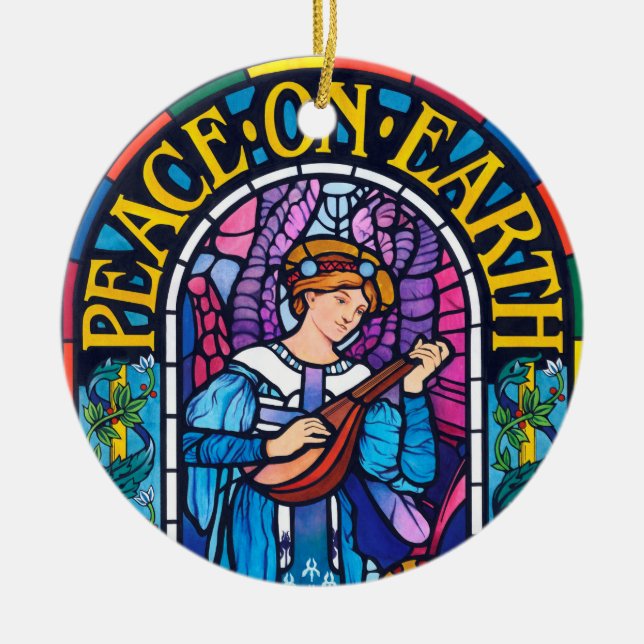 Decoración de cerámica de vidrio manchado de Peace (Frente)