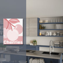 Decoración de cocina rosa y blanca con arándanos p