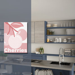 Decoración de cocina rosa y blanca con arándanos p