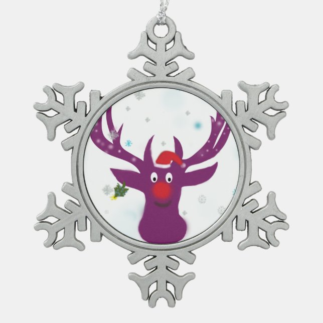 Decoración de copos de nieve de gallina de los ren (Anverso)