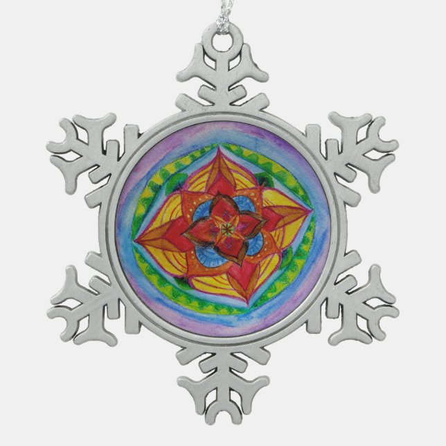 Decoración de copos de nieve Mandala (Anverso)