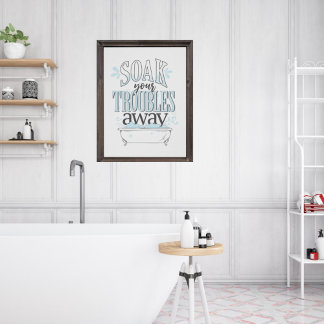 Decoración de cuarto de baño, paredes de arte, dis