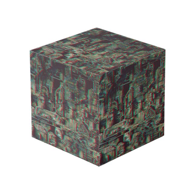 Decoración de Cubo de Madera de Máquina (Angulo Anverso)