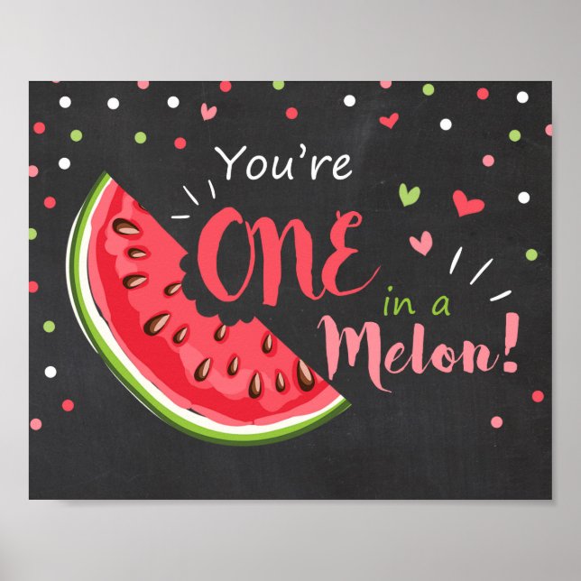 Decoración de cumpleaños de fiesta Uno en un melón (Frente)