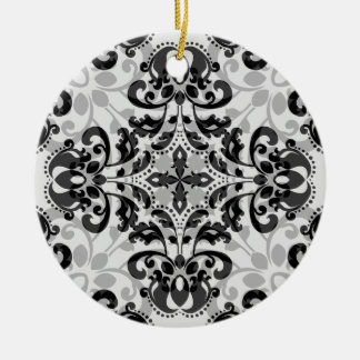 Decoración de damasco victoriano negro y gris