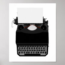 Decoración de dibujos de máquina de escribir Poste