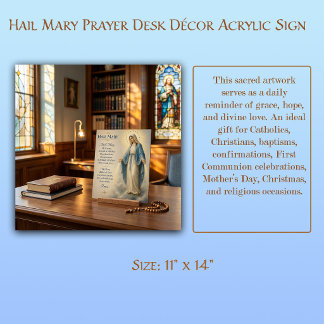 Decoración de escritorio de oración Ave María Acrí