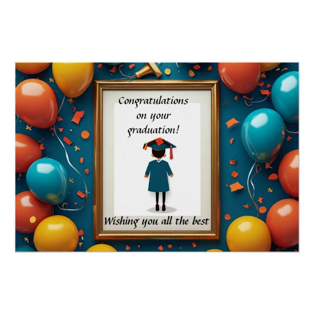 Decoración de fiesta de graduación con globos 🎓 (Anverso)