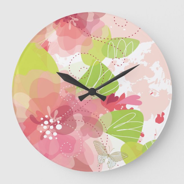 Decoración de flores 16 Relojes de pared y opcione (Anverso)