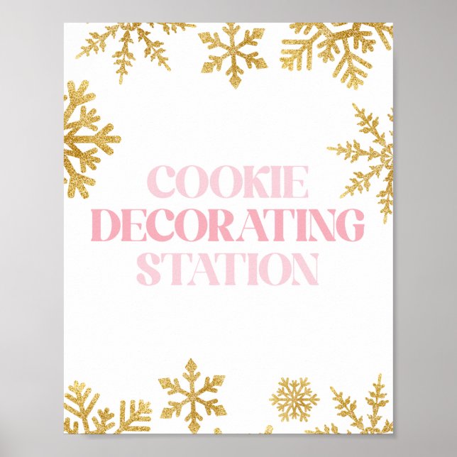 Decoración de Galletas Winter Onederland Rosa Dora (Frente)