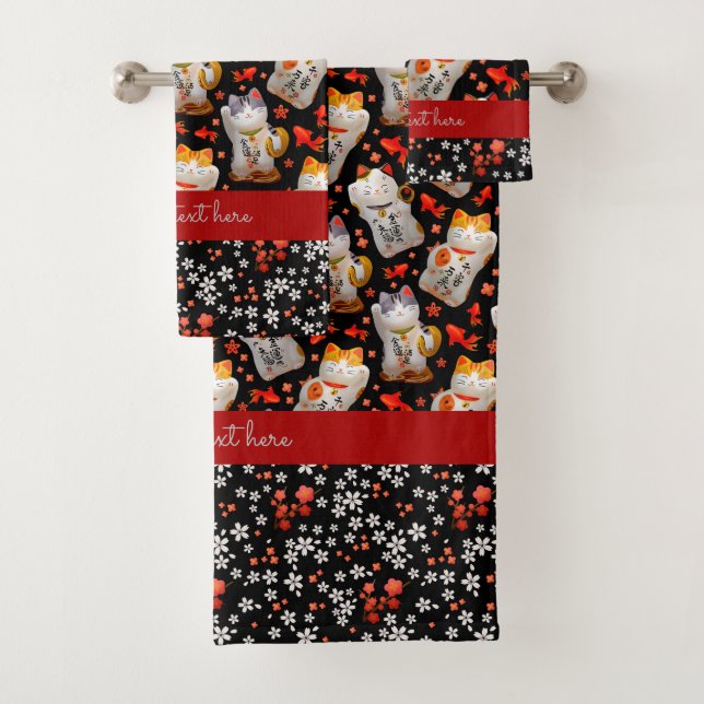 Decoración de gato afortunado japonés negro Kimono (In situ)