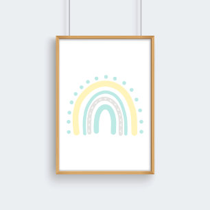 Decoración de guardería arcoíris neutral menta ama