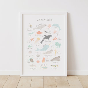 Decoración de guardería con alfabeto de animales d